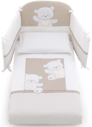Спален комплект Pony Italbaby Baby Jolie, колекция Trendy, четири части, изработен от памук - Choco