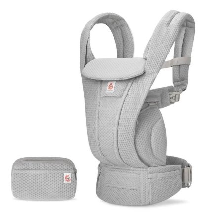 Кош за новородено Ergobaby, OMNI Deluxe Mesh, ергономичен, перлено сиво