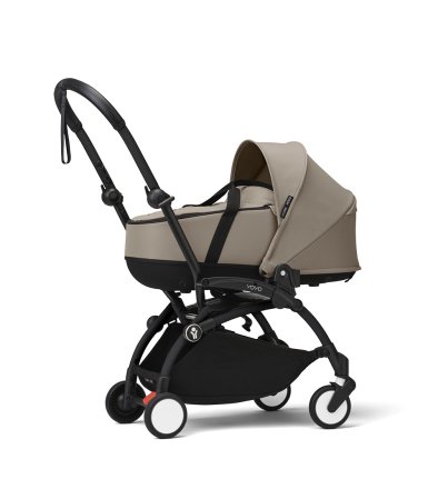 Carucior nou nascuti STOKKE YOYO³, cu landou - Taupe, cu cadru Black