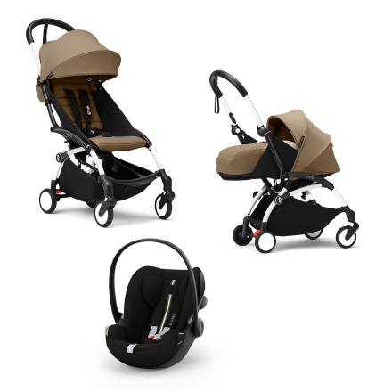 STOKKE YOYO³ Καρότσι 3 σε 1 με Πακέτο Νεογέννητου & Κάθισμα Αυτοκινήτου - Toffee / Λευκός Σκελετός