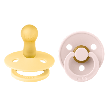 Set 2 suzete BIBS, Colour Latex, tetina rotunda, 6 luni + Pale Butter/Petal