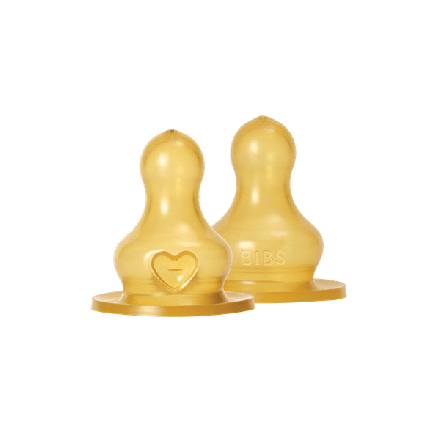 Set 2 tetine Bibs pentru biberon, Latex, flux lent, 0 luni +