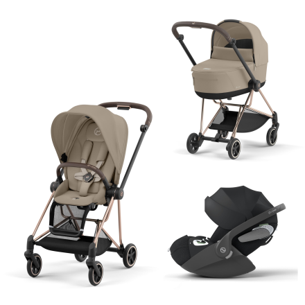 Carucior 3 in 1 pentru copii Cybex Mios 3.0, cu landou si scoica Cloud T Plus