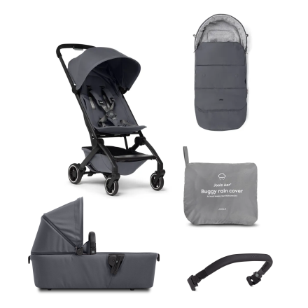 Pachet promotional 2 in 1 Joolz Aer +, cu sac pentru carucior, protectie de ploaie si bara de protectie, Stone Grey