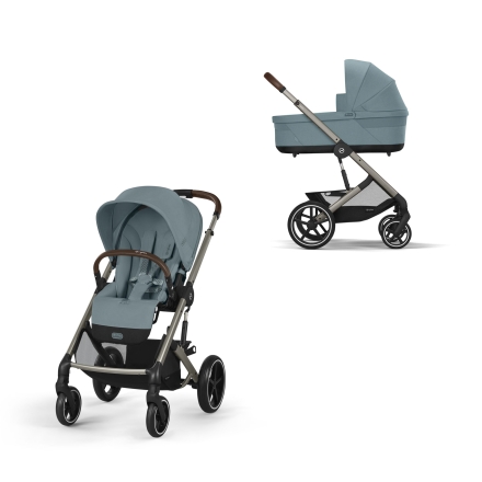 Детска количка 2 в 1 Balios S Lux с кош - Stormy Blue с рамка Taupe