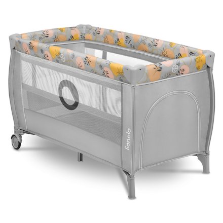 Παιδική κούνια Lionelo - Stefi Plus, δύο επιπέδων, 120 x 60 cm, ροζ/κίτρινο