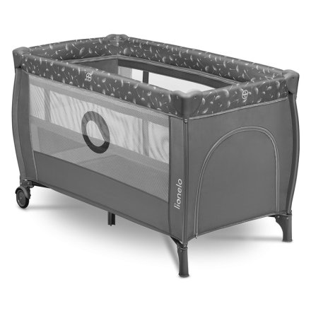 Παιδική κούνια Lionelo - Stefi Plus, δύο επιπέδων, 120 x 60 cm, γκρι/πολύχρωμη
