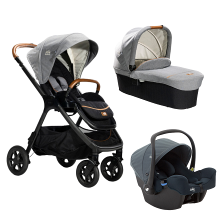 Carucior 3 in 1 pentru copii Joie Finiti Signature, multifunctional, cu landou si scoica i-Snug