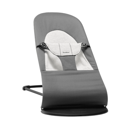Детски люлеещ се стол BabyBjorn Balance Soft, с плетен плат, тъмносив