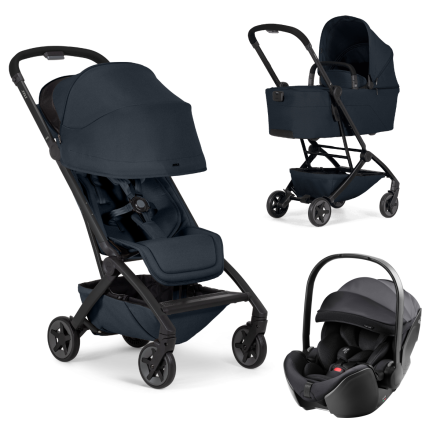 Carucior 3 in 1 Joolz Aer 2, cu landou si scoica auto Baby Safe PRO Style, Dark navy blue