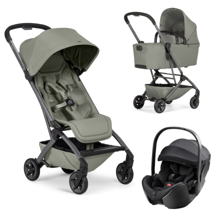 Carucior 3 in 1 Joolz Aer 2, cu landou si scoica auto Baby Safe PRO Style, Sage green