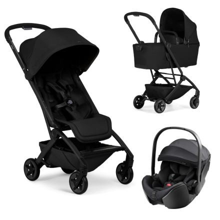 Carucior 3 in 1 Joolz Aer 2, cu landou si scoica auto Baby Safe PRO Style, Space black