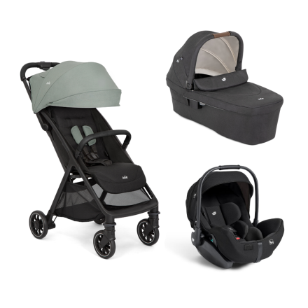 Carucior 3 in 1 pentru copii Joie Pact Pro, cu landou Ramble XL si scoica auto I-Level Pro, Abyss