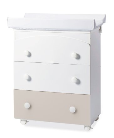 Comoda Italbaby, Colectia Evoc clasic pentru copii, trei sertare, cu salteluta si cadita, Choco