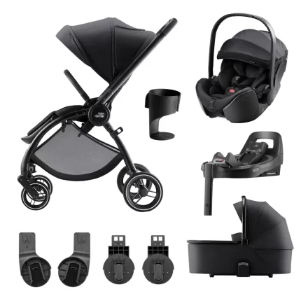Carucior 4 in 1 pentru copii, Britax Römer Rio, cu landou, scoica Baby Safe Pro si baza Vario