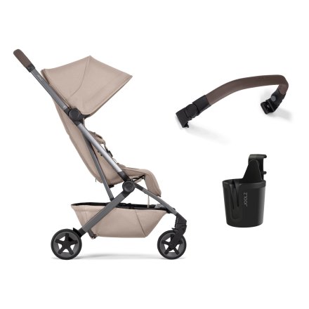 Pachet promotional Joolz Aer 2, cu bara si suport de pahar, Sandy taupe