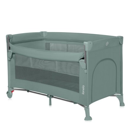 Patut pliant pentru copii Lionelo Ellen 3 in 1, multifunctional, cu laterala culisanta, Green Sage