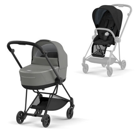 Carucior 2 in 1 pentru copii Cybex Mios 3.0, premium, inovator - Soho Grey / cadru Matt Black