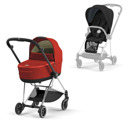 Carucior 2 in 1 pentru copii Cybex Mios 3.0, premium, inovator - Autumn Gold cu cadru Chrome Black
