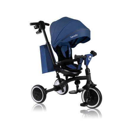 Tricicleta pentru copii Lionelo Tris Plus, multifunctionala, 2 in 1, rotire 360°, Blue Denim