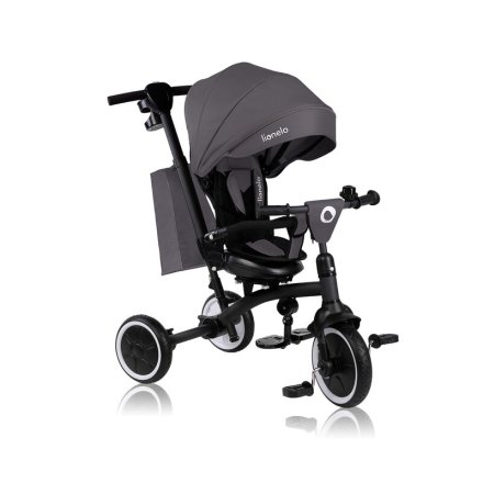 Tricicleta pentru copii Lionelo Tris Plus, multifunctionala, 2 in 1, rotire 360°, Grey Stone
