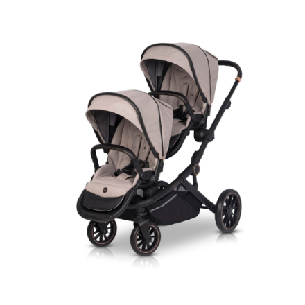 Carucior dublu pentru copii Cavoe Avec, multifunctional - Taupe