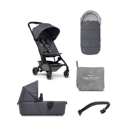 Pachet promotional 2 in 1 Joolz Aer +, cu sac pentru carucior, protectie de ploaie si bara de protectie, Stone Grey