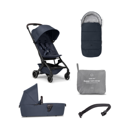 Pachet promotional 2 in 1 Joolz Aer +, cu sac pentru carucior, protectie de ploaie si bara de protectie, Navy Blue