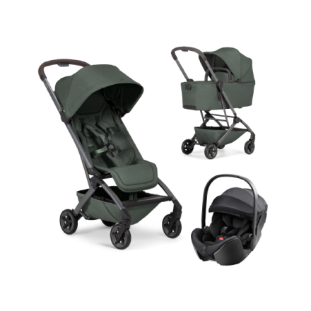 Carucior 3 in 1 Joolz Aer 2, cu landou si scoica auto Baby Safe PRO Style, Forest green