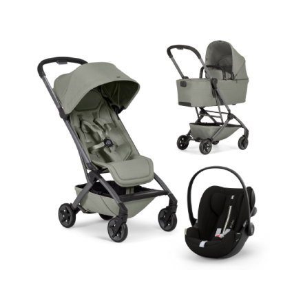 Carucior 3 in 1 pentru copii Joolz Aer 2, cu landou si scoica auto Cloud G Plus, Sage green