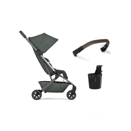 Pachet promotional Joolz Aer 2, cu bara si suport de pahar, Forest green