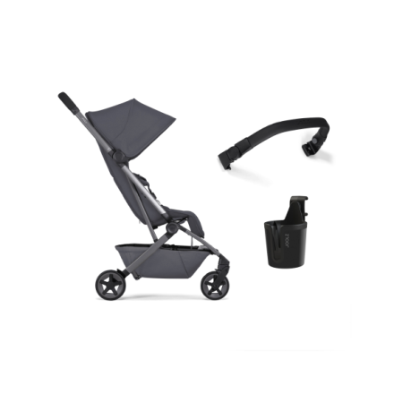 Pachet promotional Joolz Aer 2, cu bara si suport de pahar, Stone grey