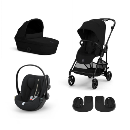 Cybex Melio Carbon Καρότσι 3 σε 1 με Πορτ-μπεμπέ & Βρεφικό Κάθισμα Cloud G Plus - Magic Black