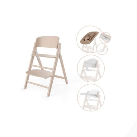 Scaun de masa pentru copii Cybex Gold Click & Fold 4 in 1, ajustabil, All Natural Light