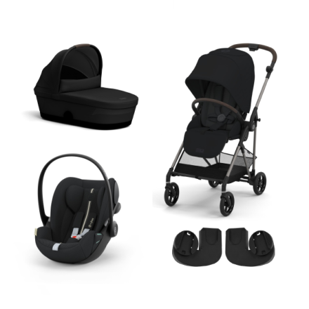 Cybex Melio Παιδικό Καρότσι 3 σε 1 με Πορτ-μπεμπέ & Βρεφικό Κάθισμα Cloud G Plus - Magic Black (Collection 2024)