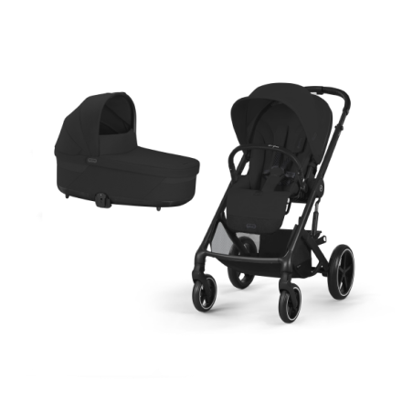 Carucior 2 in 1 Balios S Lux pentru copii, cu landou - Moon Black cu cadru Black