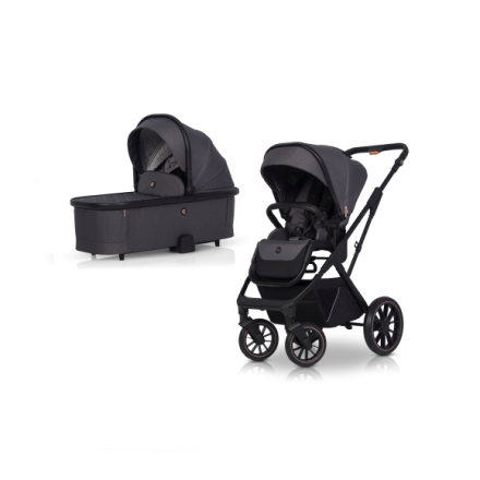Carucior 2 in 1 pentru copii Cavoe Axo Shine, multifunctional, elegant, cu landou - French Grey