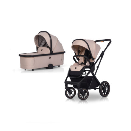 Carucior 2 in 1 pentru copii Cavoe Axo Shine, multifunctional, elegant, cu landou - Flamingo