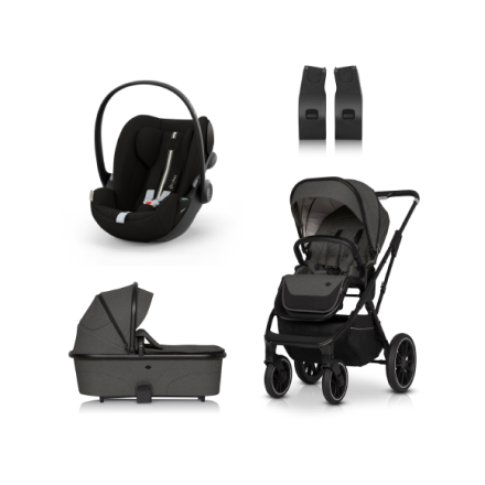 Carucior 3 in 1 pentru copii Cavoe Axo Comfort, cu landou si scoica Cybex Cloud G Plus, Shadow