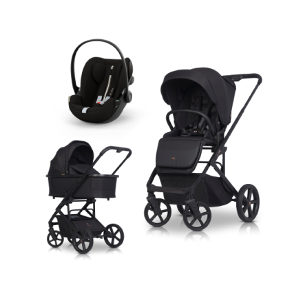 Carucior 3 in 1 pentru copii, Cavoe MOI XL, cu scoica Cybex Cloud G Plus, Meteorite