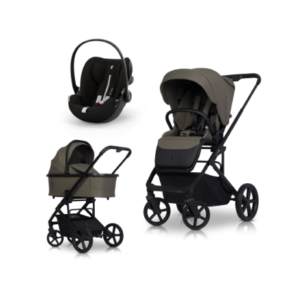 Детска количка 3 в 1, Cavoe MOI XL, с кора Cybex Cloud G Plus, Moss