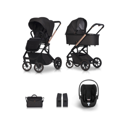 Премиум промоционален пакет Cavoe MOI+ количка, спортна кошница, аксесоари и столче за кола Cybex GOLD Cloud G Plus, Meteorite