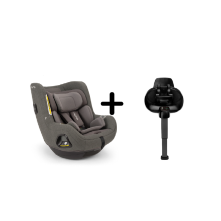 Pachet scaun auto pentru copii Nuna TODL NEXT, 40 -105 cm, rotativ, cu Baza isofix BASE NEXT i-Size - Thunder