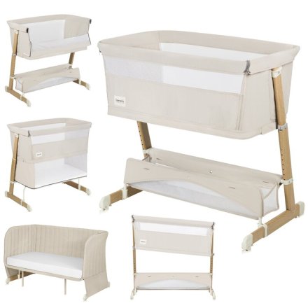 Patut pentru copii Lionelo Thomi Plus 5 in 1, co-sleeper, 0 - 4 ani, Beige Sand