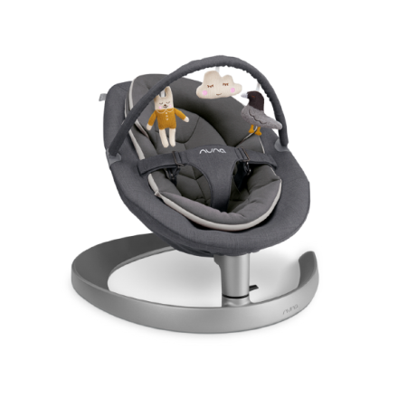 Balansoar pentru copii Nuna Leaf Grow, confortabil, cu bara de jucarii - Granite