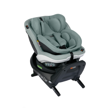 Scaun auto pentru copii BeSafe iZi Turn B i-Size, rotativ, 0-4 ani - Sea Green Melange
