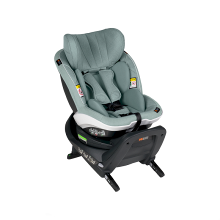 Scaun auto pentru copii BeSafe iZi Turn i-Size, rotativ, 6 luni-4 ani - Sea Green Mélange