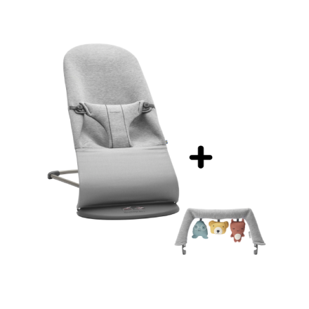 BabyBjorn Bliss 3D Jersey Ρηλάξ Μωρού με Μπάρα Παιχνιδιών Light Grey