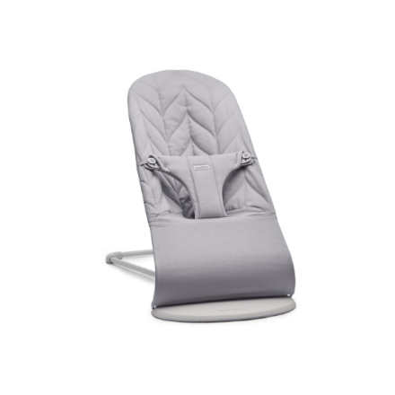 Детски люлеещ се стол BabyBjorn Bliss, с нежна визия на листенца, светло сив