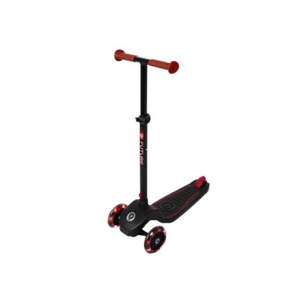 Trotineta pentru copii Qplay Future, ultra-compacta, cu LED, 3 roti - Rosu